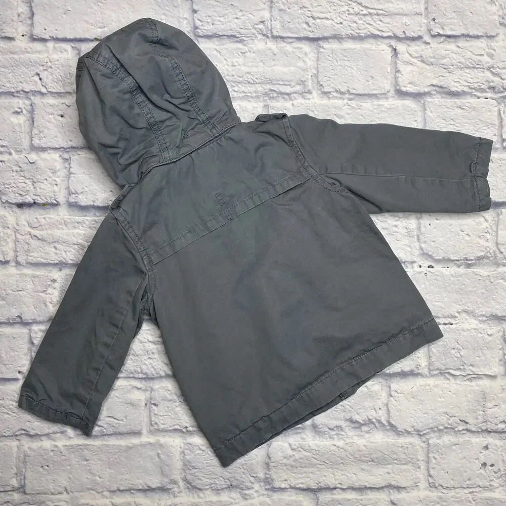 babyGap Hooded Trench Coat in a Grey Blue